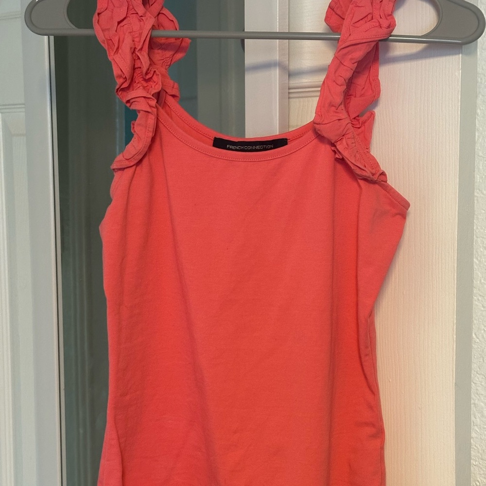 French Connection Pink Ruched Sleeveless Tank Top
